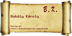 Bobály Károly névjegykártya